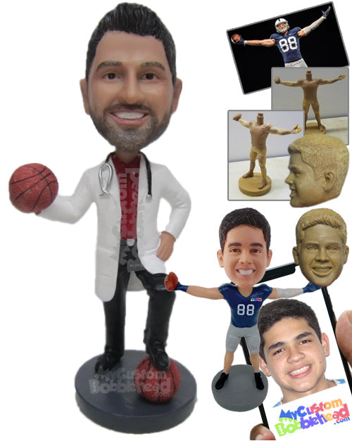 Basketball Aficionado Doctor in His Formal Medical Attire Personalized Bobblehead Basketball Aficionado Doctor in His Formal Medical Attire Personalized Bobblehead
